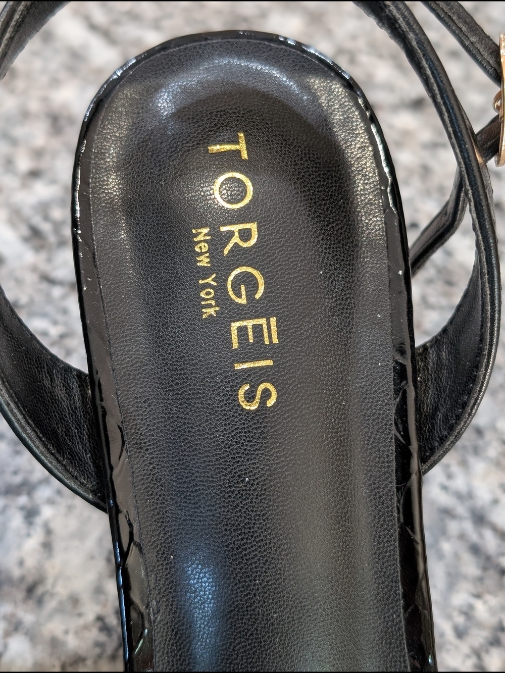 Torgeis New York Black Patent Heels | Pointed Toe Slingback | Size 10 | Chic Dre - Picture 4 of 15